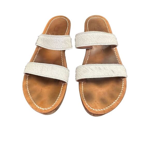 K. JACQUES Cluny White Pony Cork Platform Slide size 41 - Picture 2 of 6